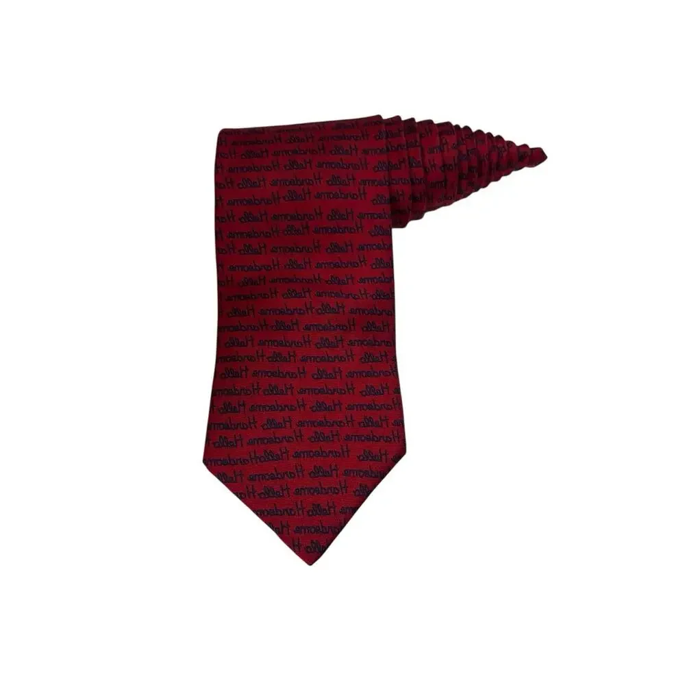 ALYNN NECKWEAR Necktie Hello Handsome Mirror Image Novelty Humor Gift Men's Tie